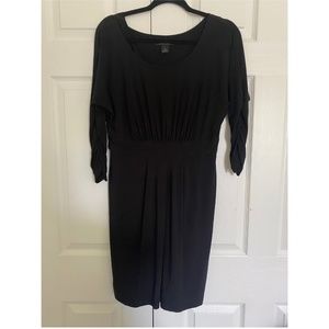 White House Black Market Black 3/4 Sleeve Empire Waist Dress - Size 8